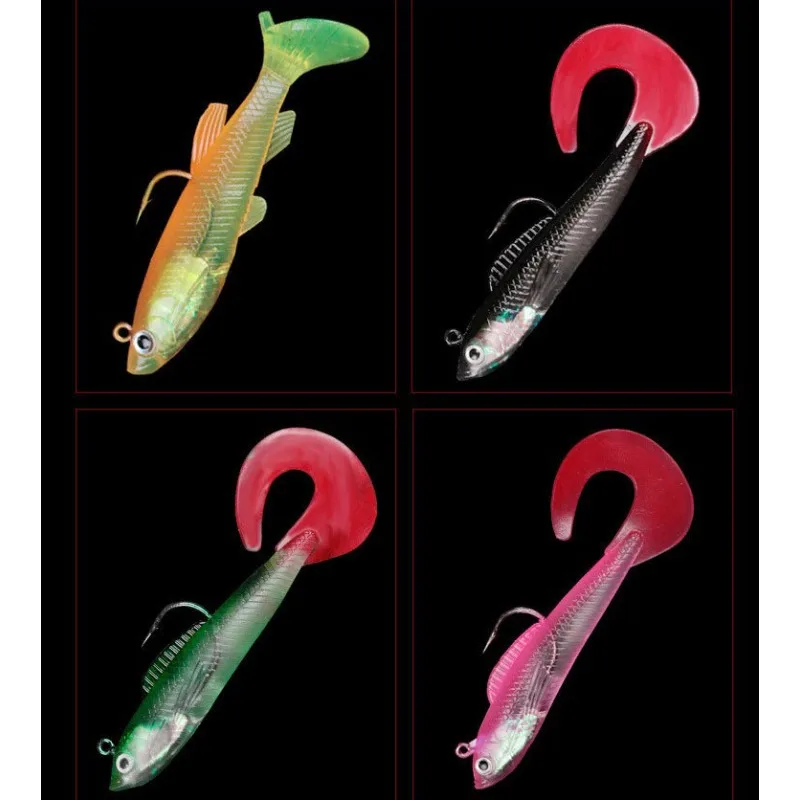 Fishing Boat Anchor - 10 Pezzi Esche Artificiali con Coda