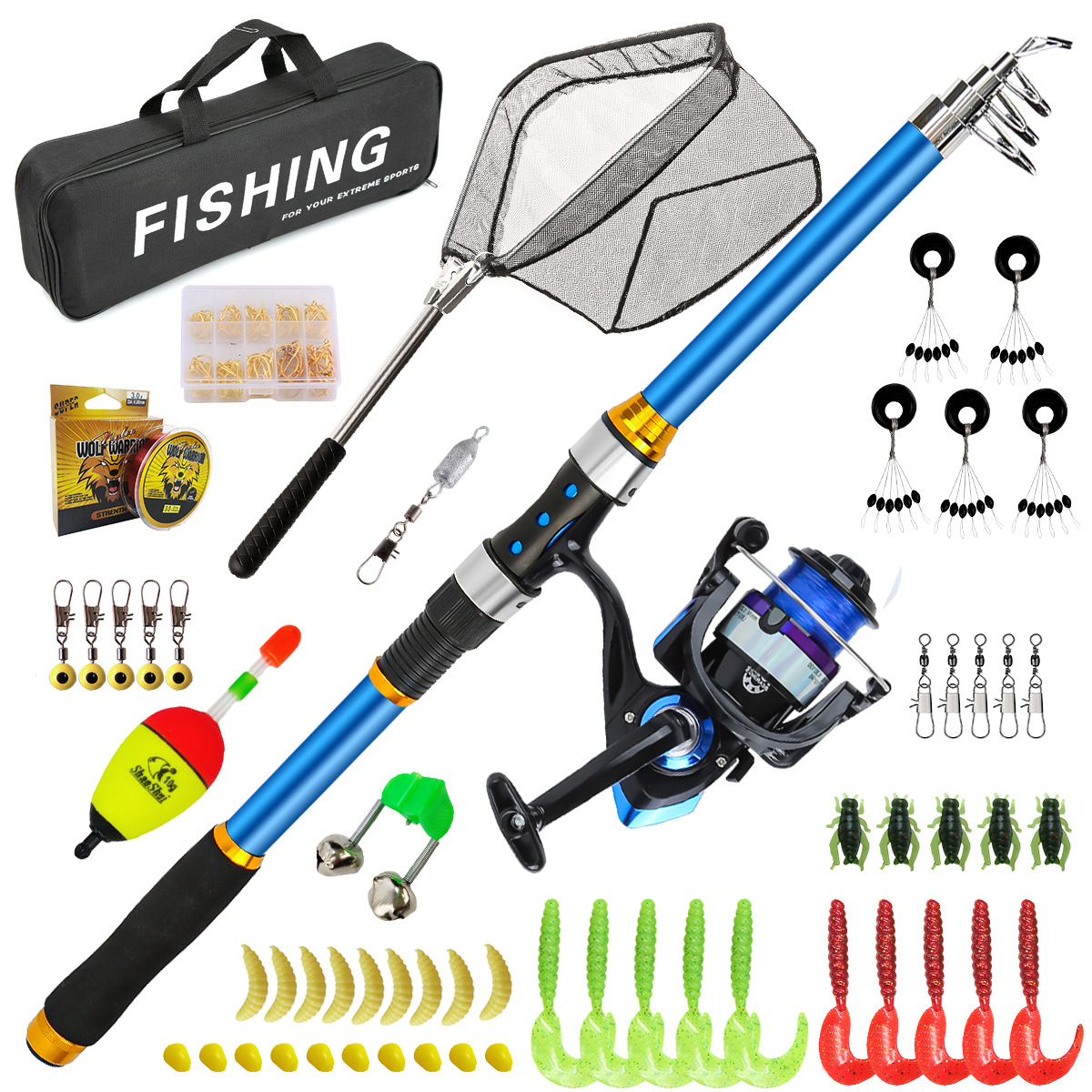 Fishing Boat Oar - Set di canne da pesca telescopiche